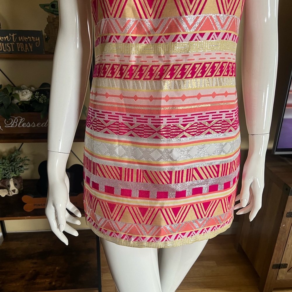 Laundry Women’s Pink & White Printed Mini Dress SZ 4💕✨ - Picture 4 of 15